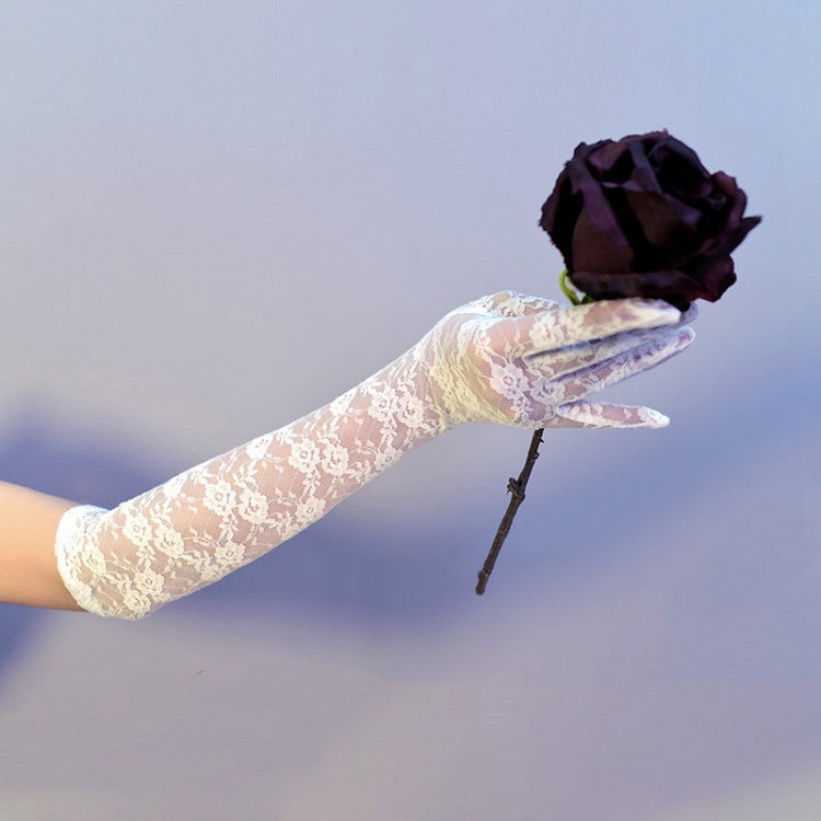 Black/White Gothic Nun Lolita Lace Gloves