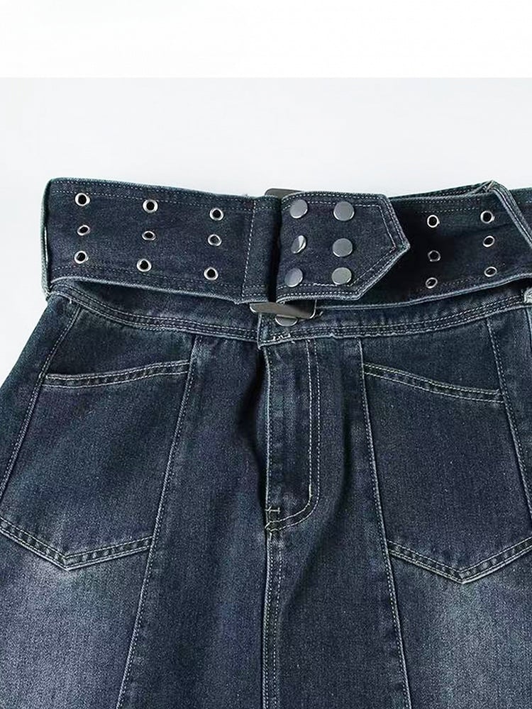 Dark Blue A-Line Skirt