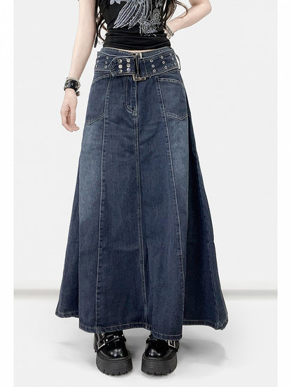 Dark Blue A-Line Skirt