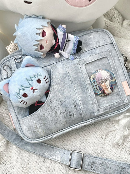 Light Blue PU Ita Crossbody Bag