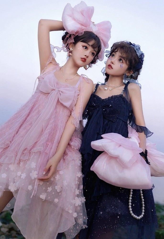 Best Seller Light Pink Cute Big Bow Backpack 3 Size Options