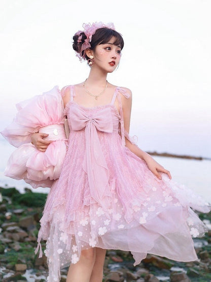 Best Seller Light Pink Cute Big Bow Backpack 3 Size Options