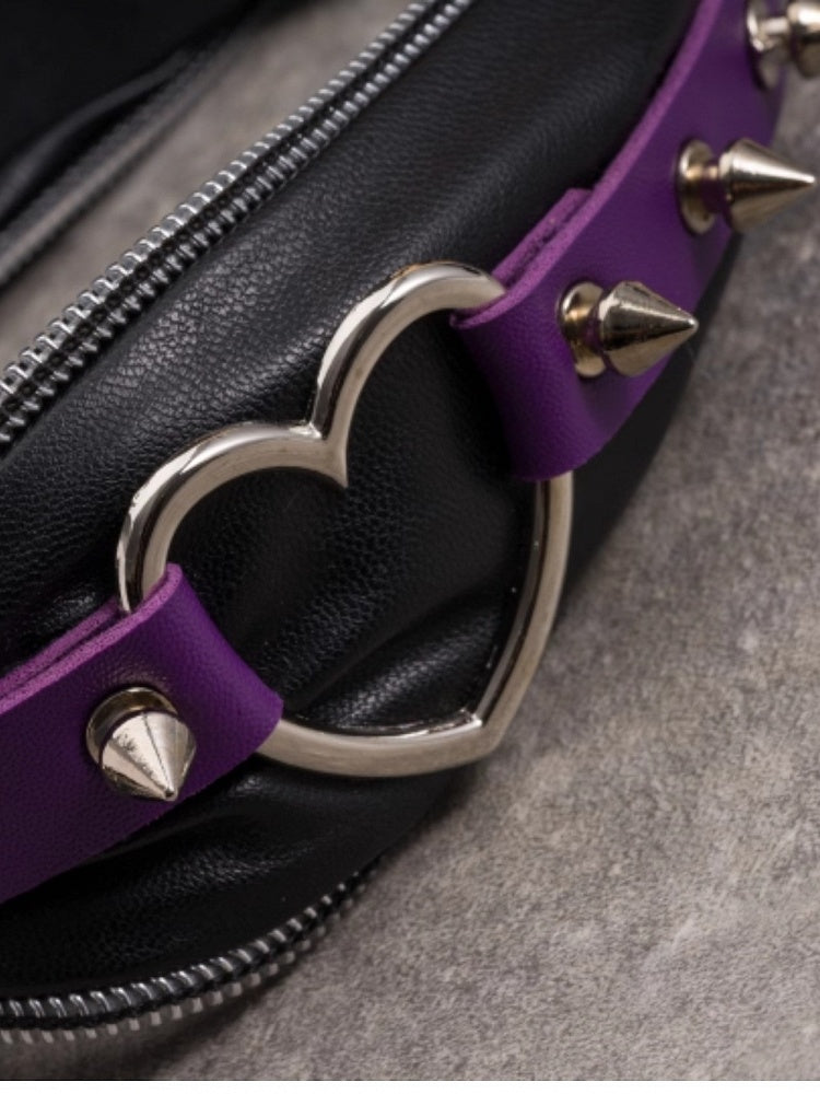 Black And Purple Gothic Knot Buckle Decorated Studs Design KC