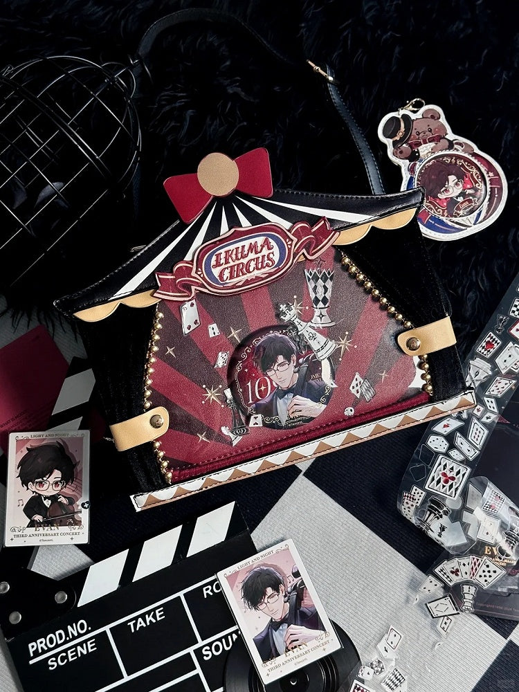 Black Circus Sweet Bunny and Bear Print Ita Bag