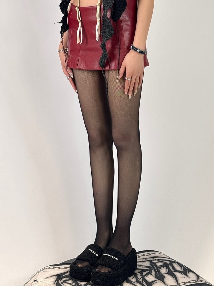 Black/Brown Semi-sheer Tights