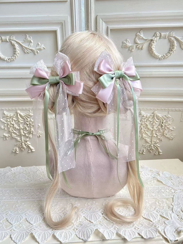 Pink&Green / Blue&Yellow Bowknot Hairclip