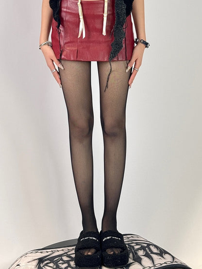 Black/Brown Semi-sheer Tights