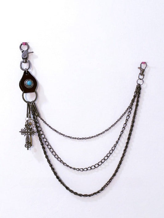 Steampunk Black Cross Charm Waist Chain