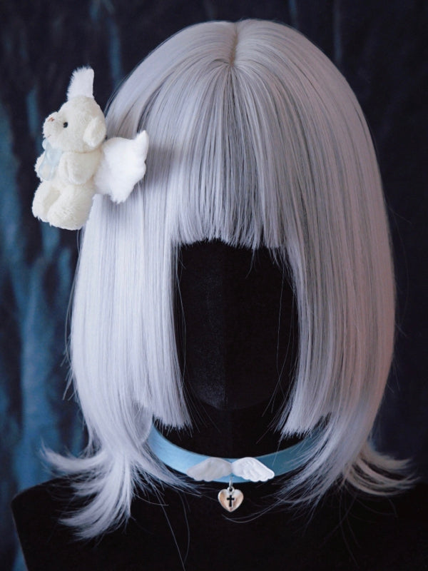 Plush Angel Wings White Handmade Teddy Hairclip