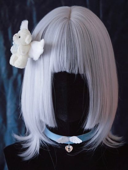 Plush Angel Wings White Handmade Teddy Hairclip