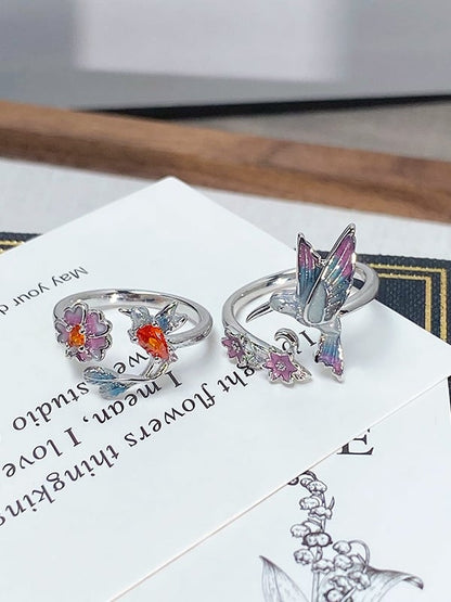 2 Options Y2K Bittersweet Floral And Bird Design Ring