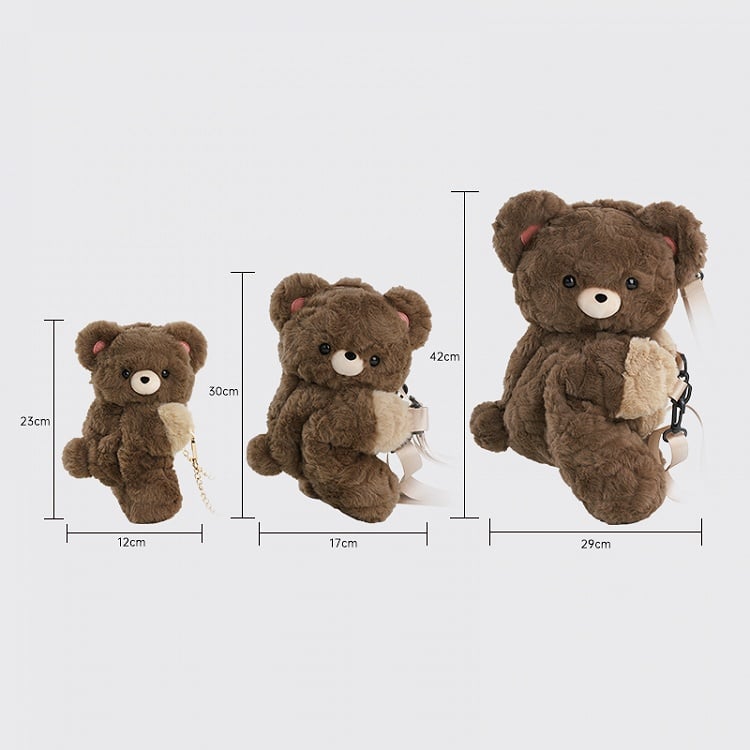Cute Teddy Brown 23cm/30cm/42cm Plush Backpack/Crossbody