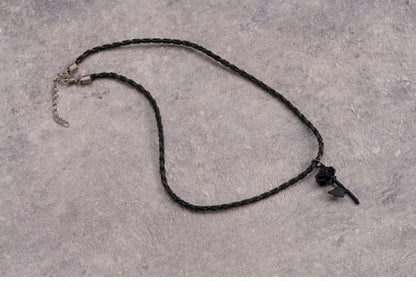 Gothic Black Handmade Rosette Necklace