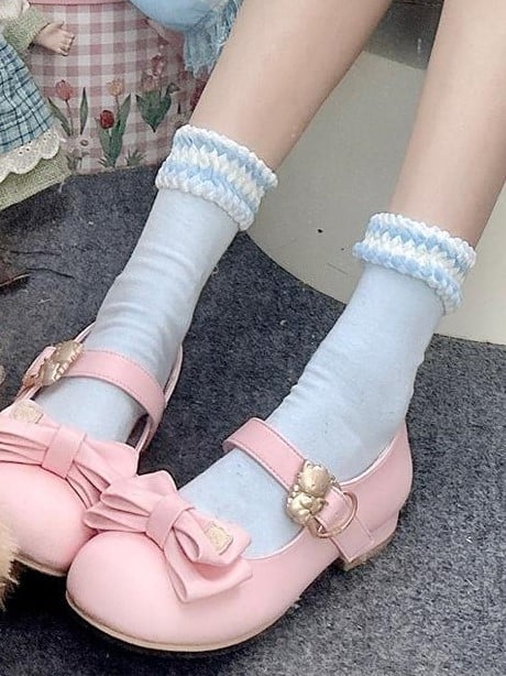 Red/Yellow/Blue/White Lolita Calf Socks