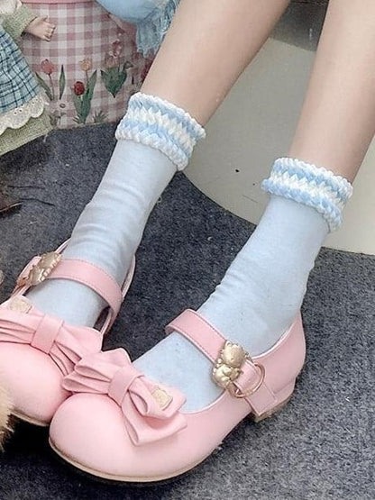 Red/Yellow/Blue/White Lolita Calf Socks