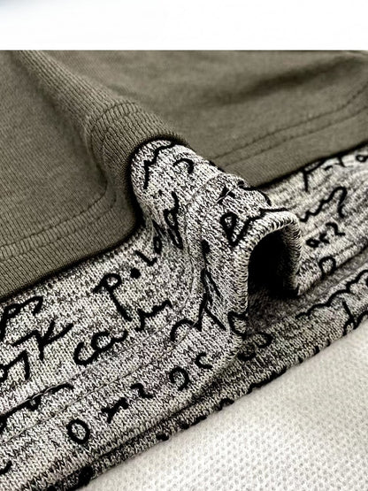 Army Green Wasteland Punk Two-piece Hoodie Top