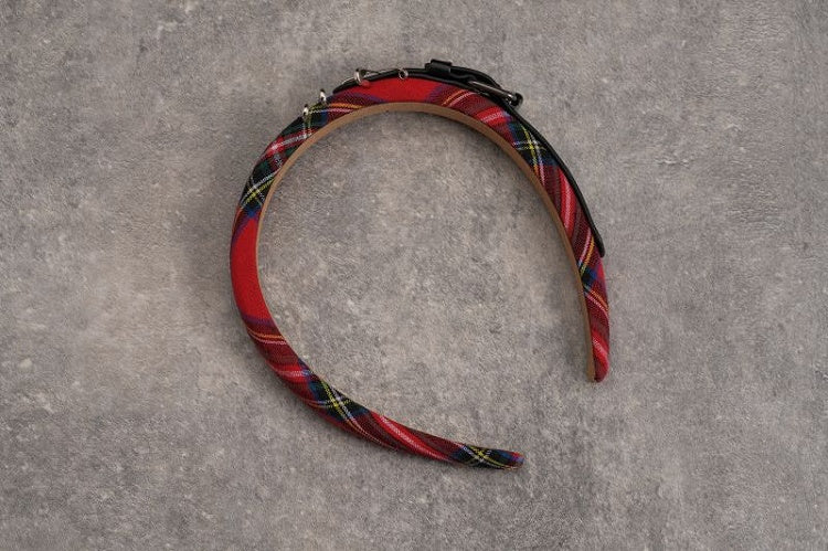 Gothic Buckle Strap Red Plaid KC with Pins