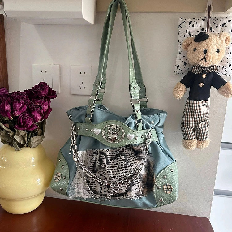 Mint Green Y2K Vintage Alternative Underarm Shoulder Bag