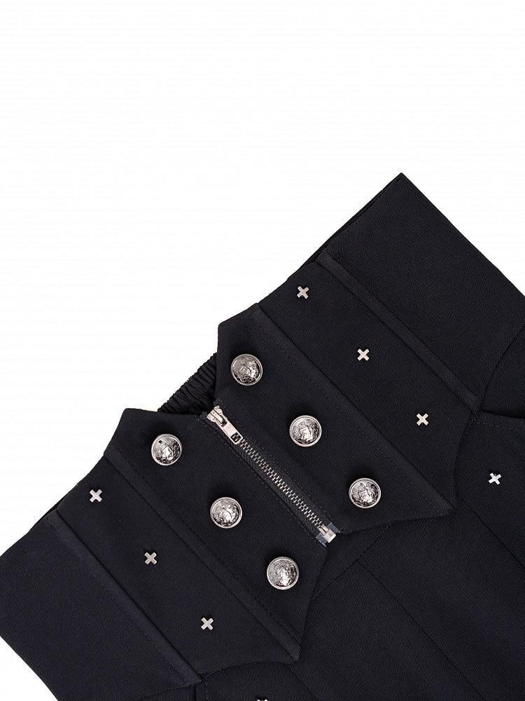 Black Boned Corset Belt High Waist Ouji Fashion Pants