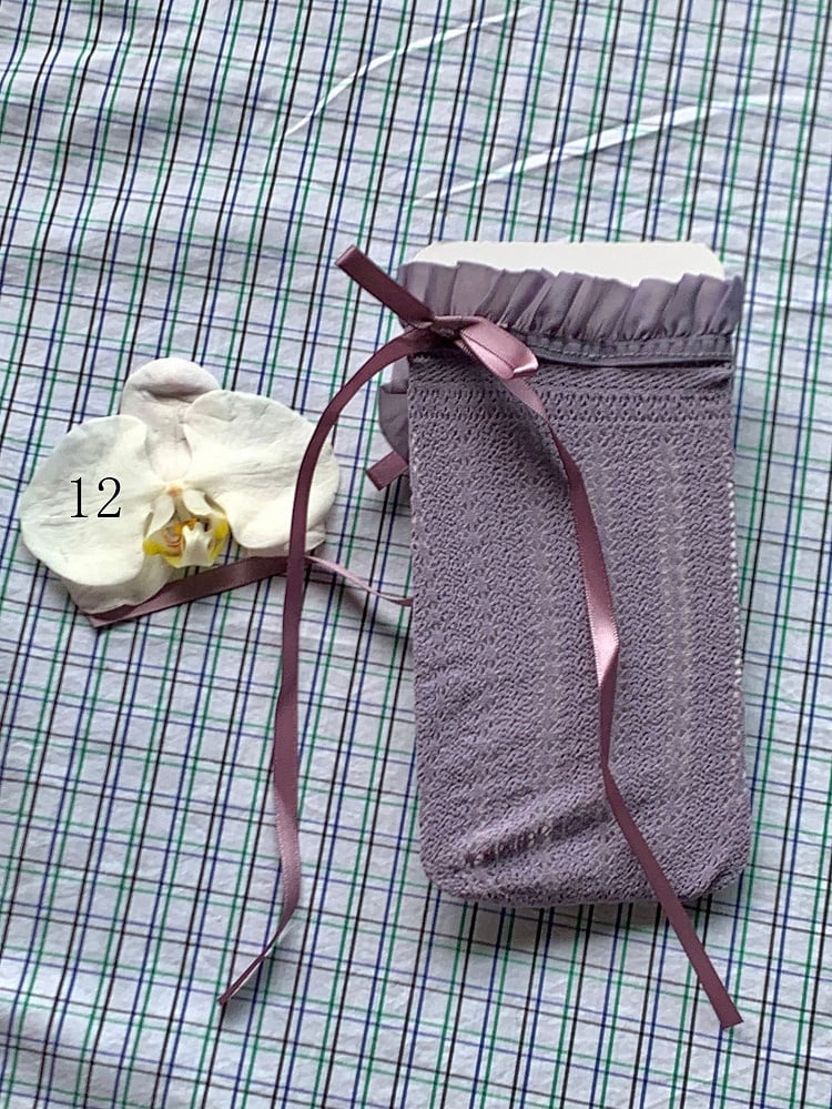 White/Milky White/Black/Red/Purple/Grey/Brown Lolita Lace Trim Bowknot Socks