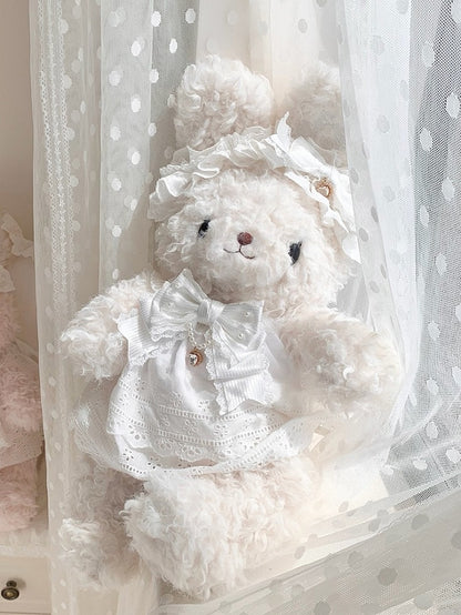 Sweet White Bunny Bag for Lolita - Multi-Way Wear with Interchangeable Outfits & Bows