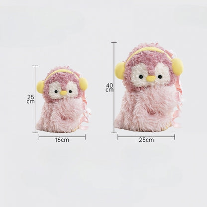 Pink Cute Penguin Plush Backpack/Crossbody Bag Middle/Large Size
