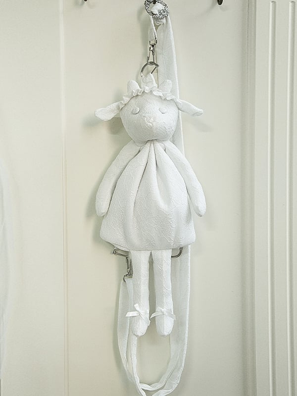 White Lamb Backpack / Crossbody Bag