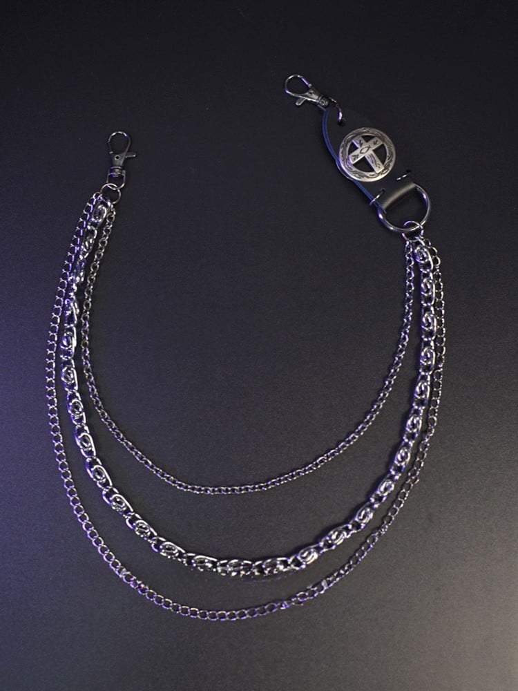 Black Waist Chain + Black Star Details Waist Belt