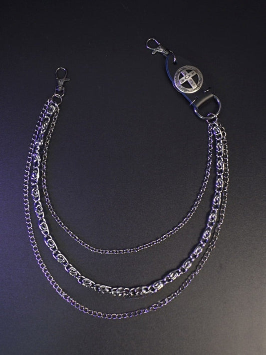 Black Waist Chain + Black Star Details Waist Belt