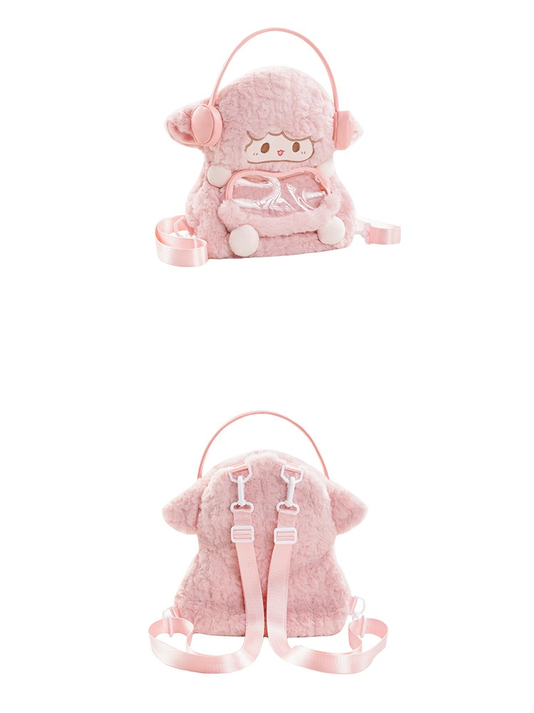 Pink Cute Lamb-shaped Plush Backpack Middle/Large Size