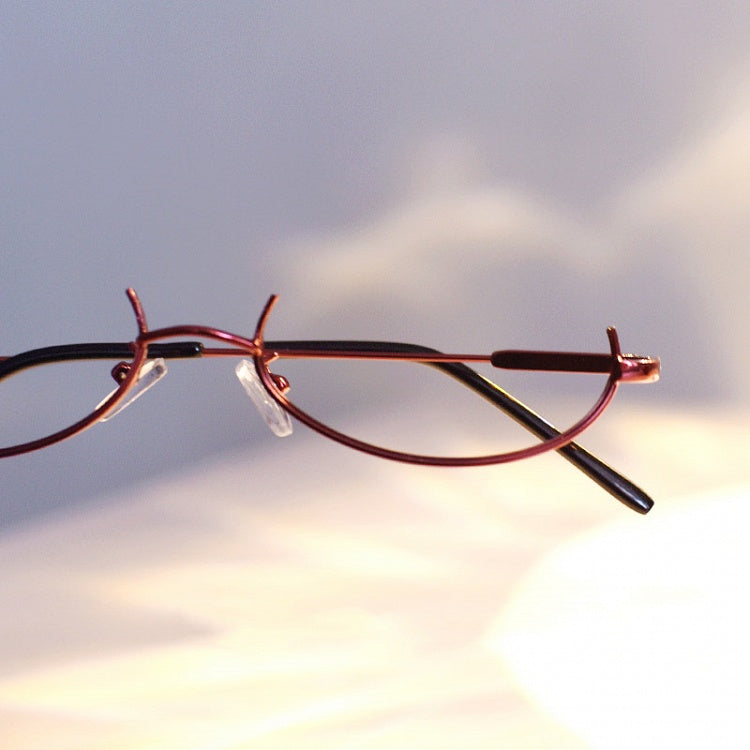 Cyberpunk Wine Red Semi-rimless Glasses Y2K Lensless Eyeglasses Frame