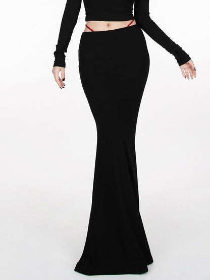 Black Floor Length Glamorous Mermaid Skirt