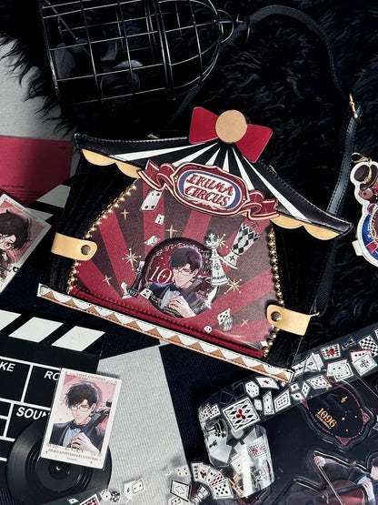 Black Circus Sweet Bunny and Bear Print Ita Bag