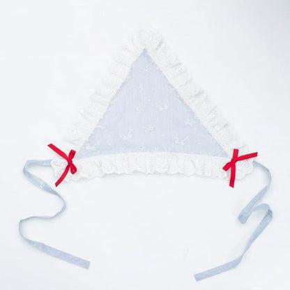 Blue Bows Fabric Triangle Scarf