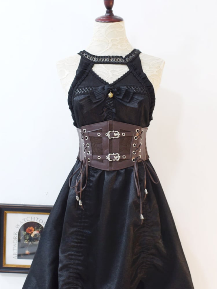 Wasteland Punk Gothic Brown Lace-up Buckle Corset Belt
