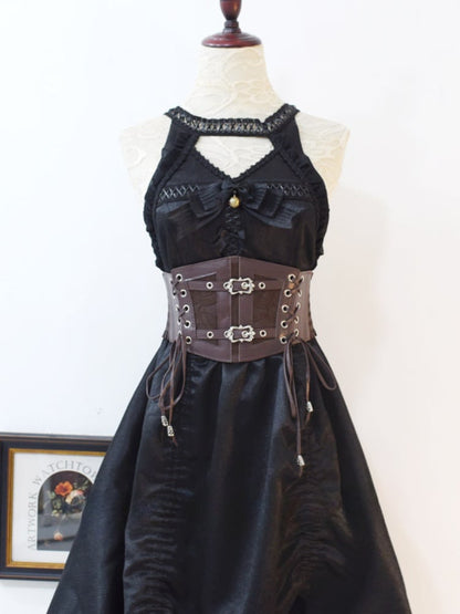 Wasteland Punk Gothic Brown Lace-up Buckle Corset Belt