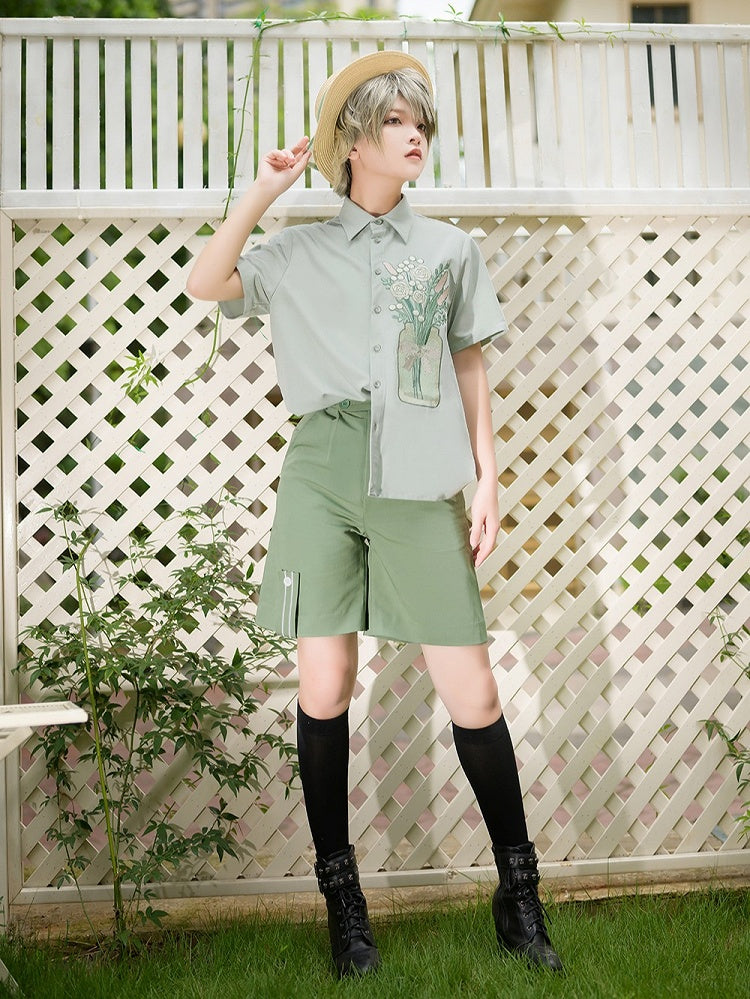 Season of Blossoms Prince Green Ouji Lolita Shorts