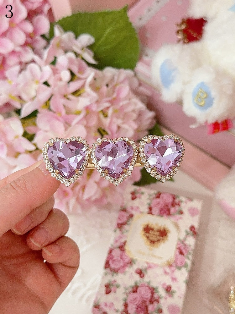 11 Options Rhinestone Heart Hairclip