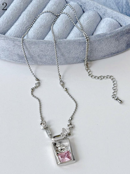 4 Options Perfume Bottle Pendant Necklace