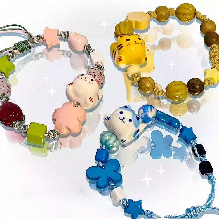 3 Color Options Cat And Star Decorated Bracelet