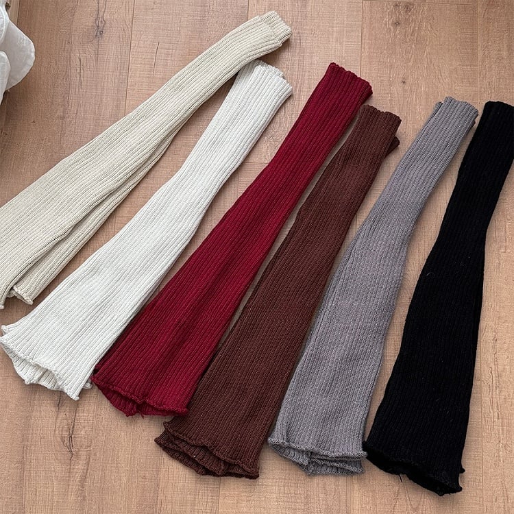 Off-white/Apricot/Red/Coffee/Dusty Purple/Black Knitted Leg Warmers