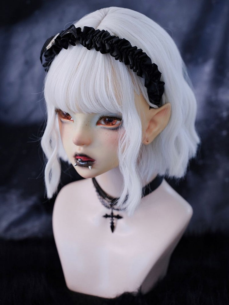 Handmade Skull Wings Black Pleated KC