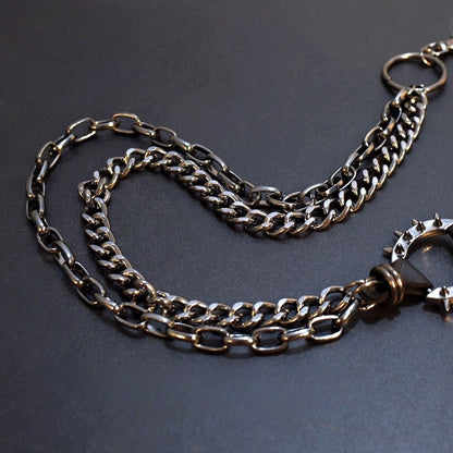 Black Waist Chain + Black Star Details Waist Belt