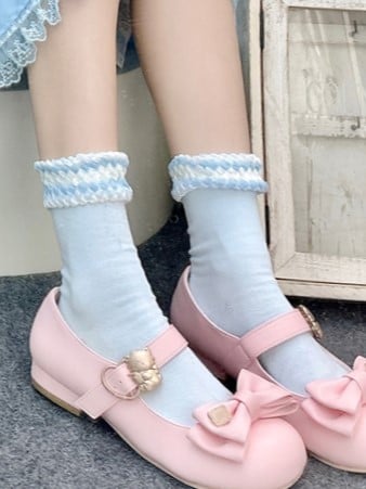 Red/Yellow/Blue/White Lolita Calf Socks