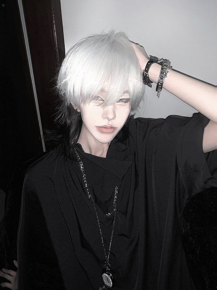 Punk Black Puppy Bracelet With Bone Charms