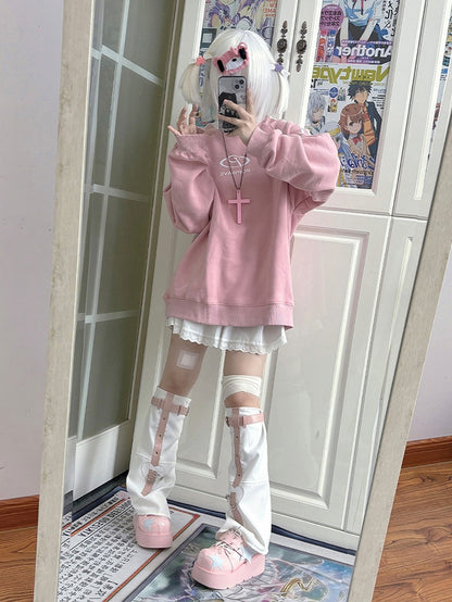 Pink & Blue Stud Detail Star Applique Y2K Platforms