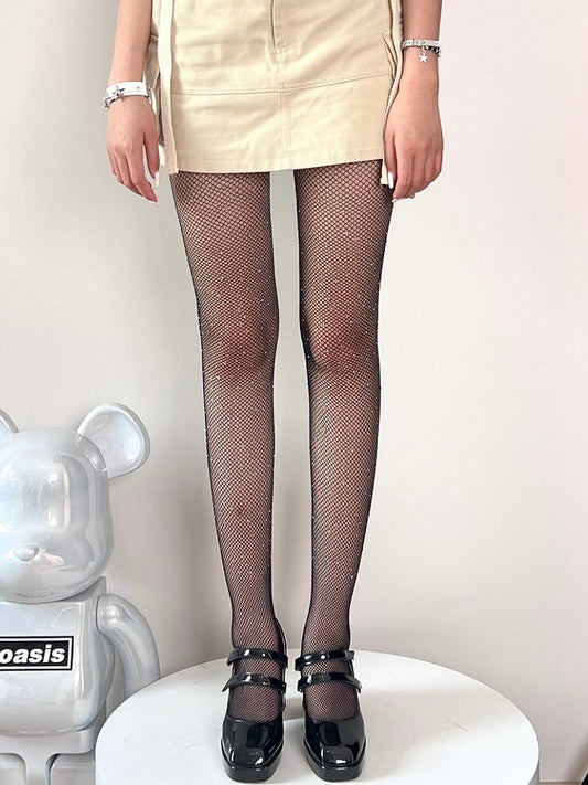 11 Color Options Rhinestone Decorated Fishnet Tights
