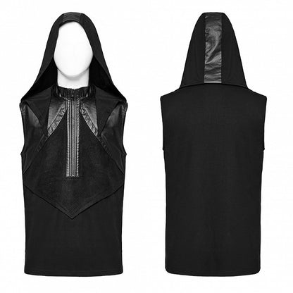 Black Punk Hooded Tank Top