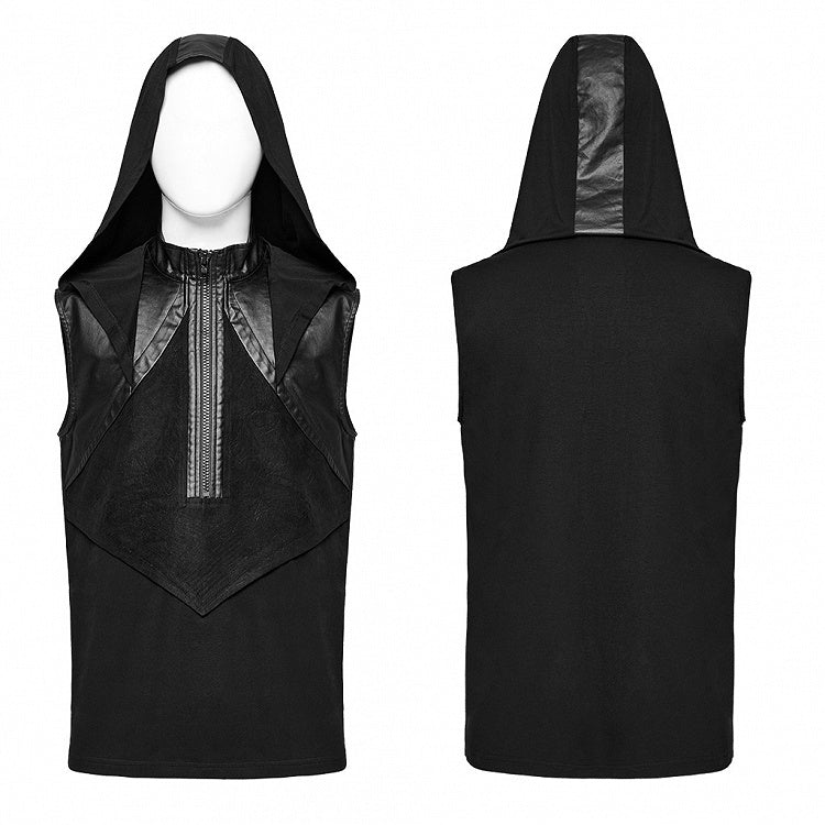 Black Punk Hooded Tank Top