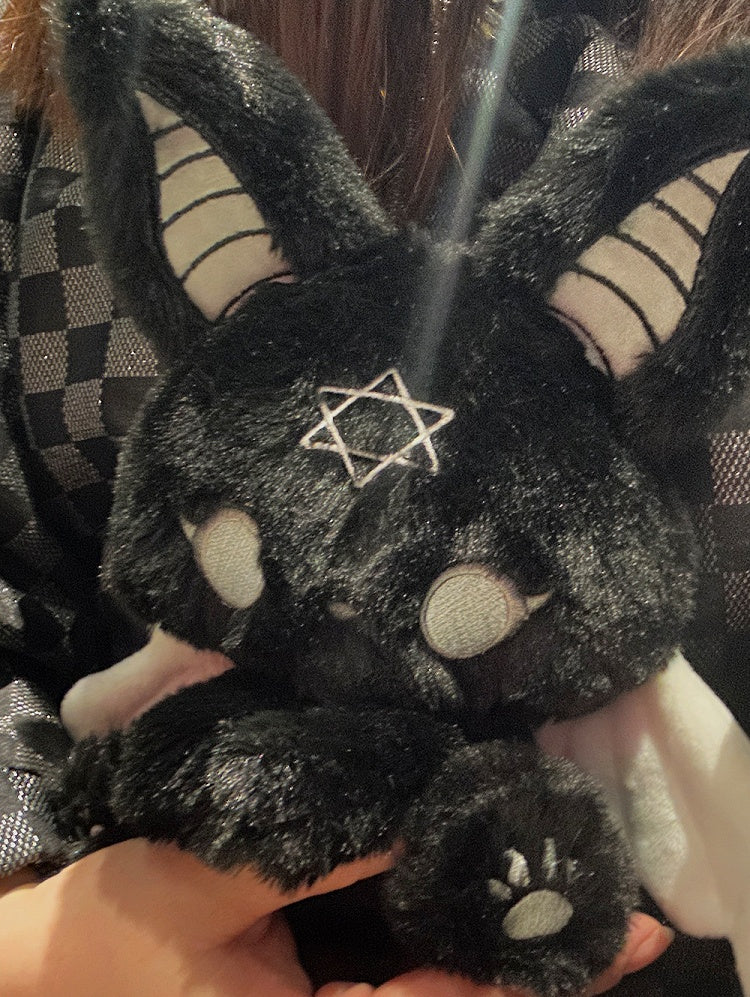 Black and Gray Gothic Bat Plushie
